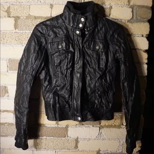 Black leather jacket